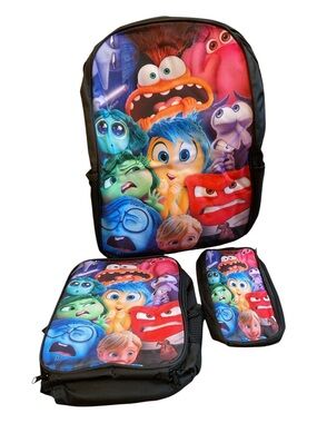 Inside Out Themed 3 Piece Set: backpack, lunch bag & pencil case NWOT
